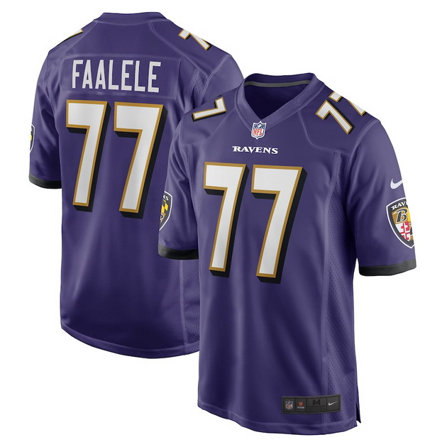 mens nike daniel faalele purple baltimore ravens player game jersey